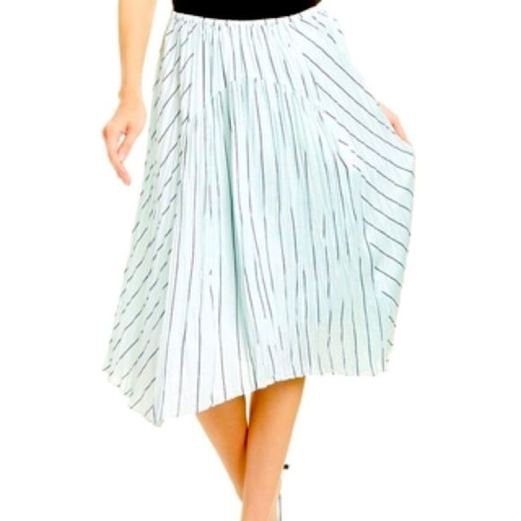 🌷🌷🌷Vince crushed panel stripe midi mint size M - Picture 1 of 8